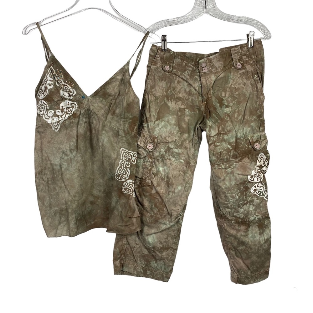 SANCTUARY Tie Dye Camo Tank & Pants Size Small